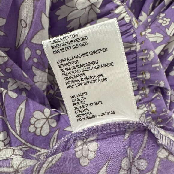 RO'S Garden Sofia Cover Up Tunic Dress Small Purple Floral Sleeveless DR-1684 - Picture 9 of 9